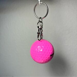 Pink Golf Ball Keychain